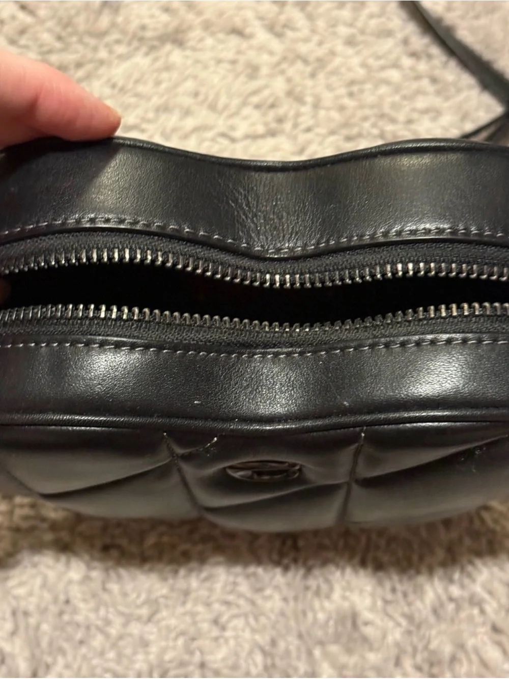 Coach Black Quilted Heart Crossbody Bag